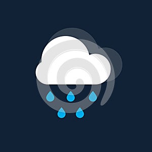 Humid dew vector icon. drizzling rain