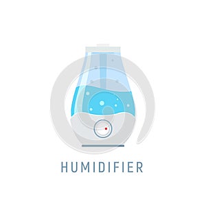 Humidifier air diffuser icon. Purifier microclimate ultrasonic home flat icon, healthy humidity