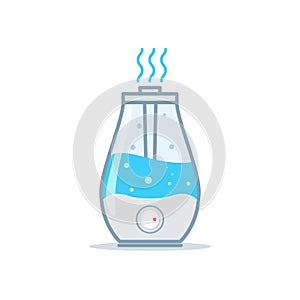 Humidifier air diffuser icon. Purifier microclimate ultrasonic home flat icon, healthy humidity