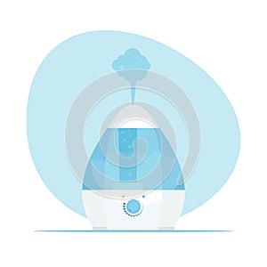 Humidifier air. Modern home humidifier. Purifier microclimate. Vector illustration in flat style.