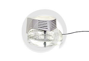 Humidifier and ionize on white background close-up