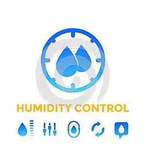 Humidity control icons set