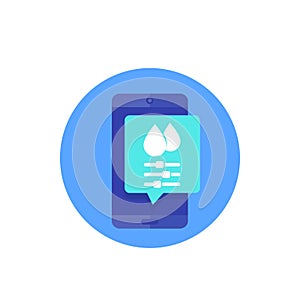 Humidity control mobile app vector icon