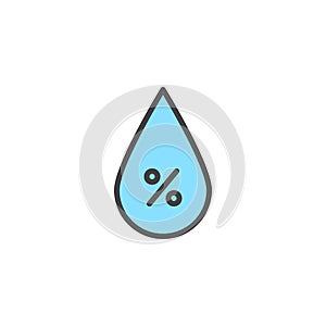 Humidity drop filled outline icon