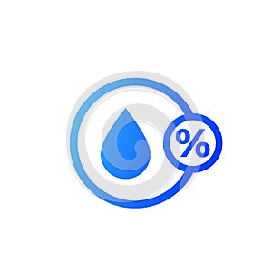 Humidity, hygrometer vector icon