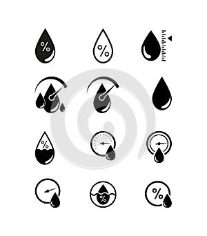 Humidity icon, Humidity weather Sensor, label sticker logo - vector illustration.