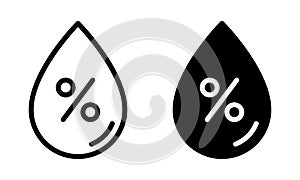 Humidity icon with outline and glyph style.