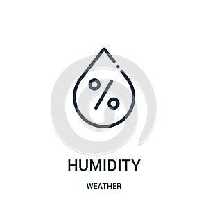 humidity icon vector from weather collection. Thin line humidity outline icon vector illustration