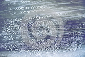 Humidity inside the plastic wrap surface, abstract texture background of water drop, packaging problems