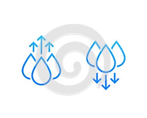 Humidity level up and down vector icons