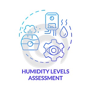 Humidity levels assessment blue gradient concept icon