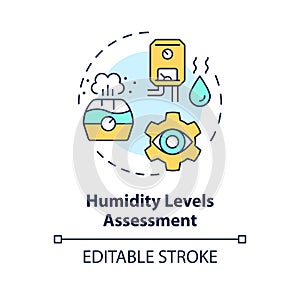 Humidity levels assessment multi color concept icon