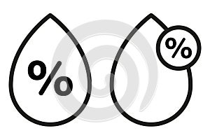 Humidity meter. Drop and persent icon