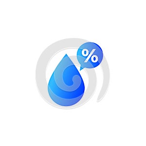 Humidity percent vector icon