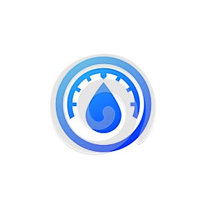 Humidity vector icon, blue on white