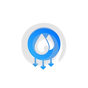 Humidity water icon. Vector temperature dry air humidity icon symbol