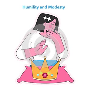 Humility and Modesty concept. Vector