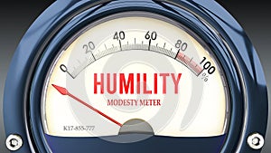 Humility and Modesty Meter that hits less than zero, very low level of humility