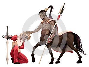 Humility. The prince with the centaur. photo