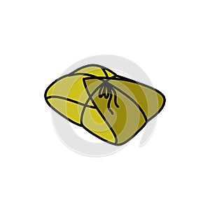 Humita doodle icon, traditional Latin American corn wrap, vector color line illustration photo