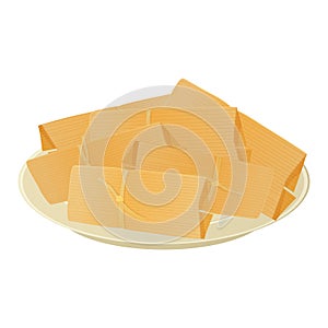 Humita or tamale dish on a plate illustration isolated on white background in cartoon style photo