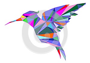 Humming bird icon Geometric cartoon