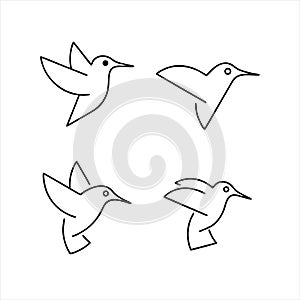 Humming bird icon isolated on white background from animals collection.