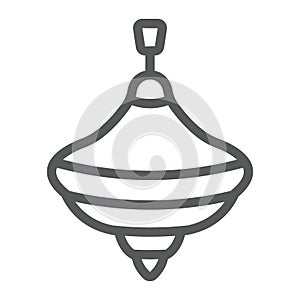 Humming top line icon, toy and play, whirligig sign, vector graphics, a linear pattern on a white background.