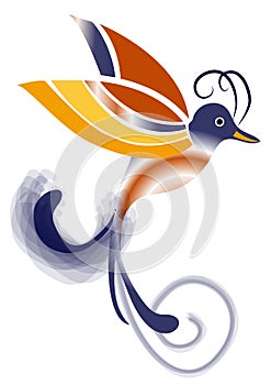 Hummingbird - The Exotic Bird of Paradise - Blue Purple and Orange