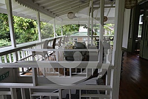 Famous Veranda of Asa Wright Nature Centre garden and rainforest In Trinidad and Tobago photo