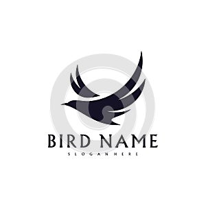 Hummingbird logo design vector template, Bird logo for modern business, simple minimalist and clean design photo