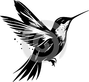 Hummingbird - minimalist and simple silhouette - vector illustration