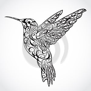 Hummingbird. Tattoo art. Retro banner, invitation, card, scrap booking. t-shirt, bag, postcard, poster