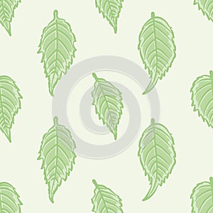 Hummingbird Vine Leaves Seamless Pattern Background