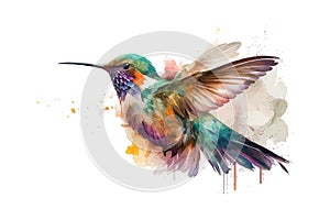 Hummingbird watercolor. Vector illustration