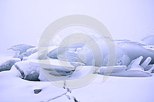 Hummock on the frozen sea