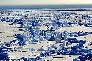 Hummocky field near North pole photo