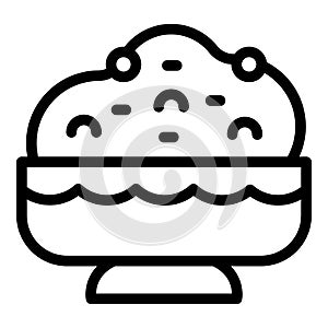 Hummus bread icon outline vector. Paste spread