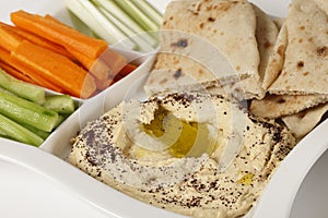 Hummus dip and crudites
