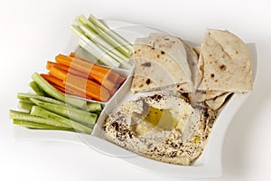 Hummus dip and crudites