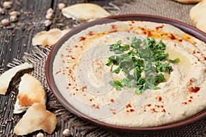 Hummus, healthy lebanese traditional creamy food