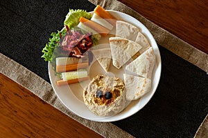 Hummus and pita bread