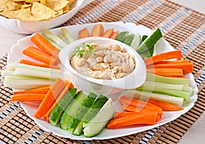 Hummus with vegetables photo