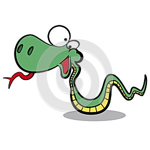 humor cartoon snake running photo
