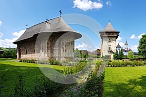 Humor Orthodox Monastery. Church in Romania Panorama