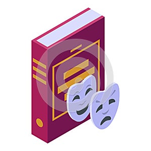 Humor theatre book icon, isometric style