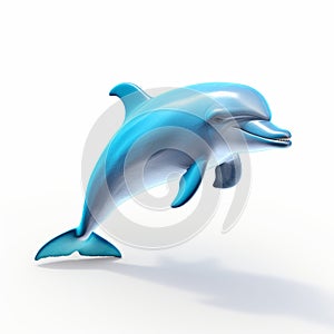 Humorous 3d Dolphin Jumping In Maya Rendered Style