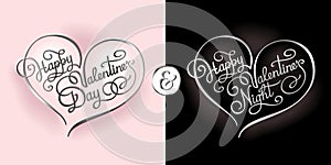 Humorous calligraphic postcard for Valentine's Day and Valentine