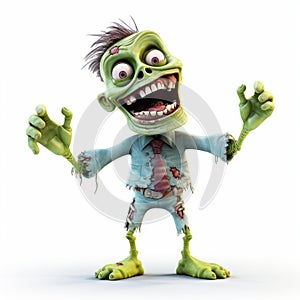 Humorous Caricature Of A Flapping-armed Zombie In Maya