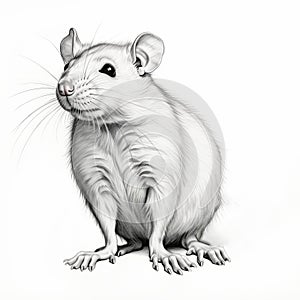 Humorous Caricature Of A Meticulously Detailed Rat Drawing